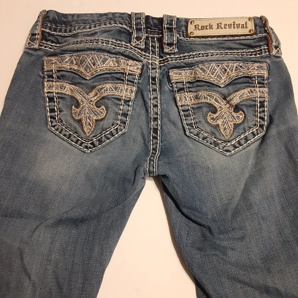 Rock Revival Women's Royal Boot Cut Embellished Jeans  RP9170B200 Size 26 - Picture 3 of 10